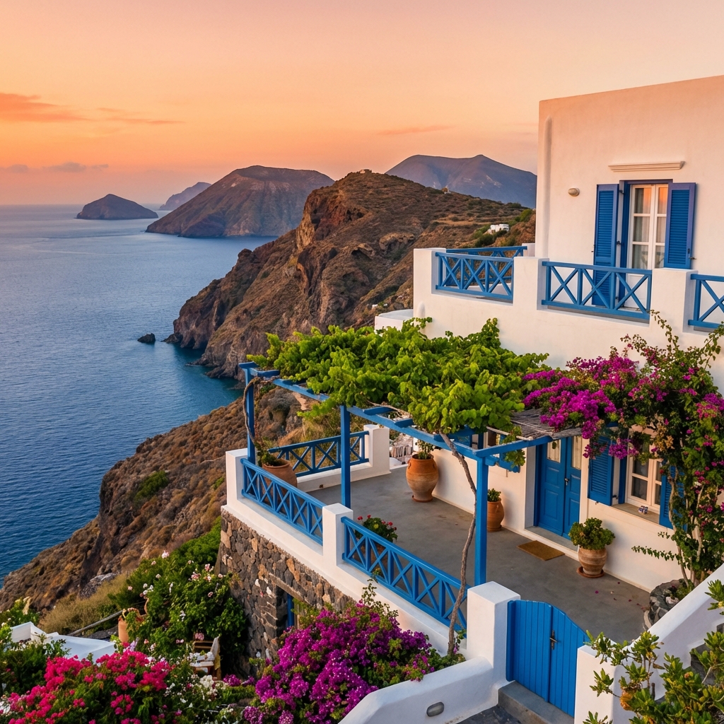 Traditional Aeolian villa with sea view